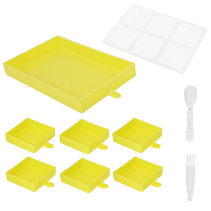 6-Slot Large Diamond Painting Tray with Cover – Storage Organizer for 5D Diamond Painting Tools & Drills