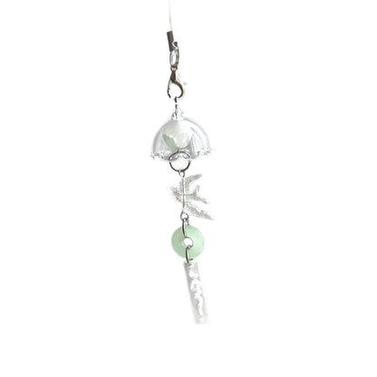 Y2K Green Flying Bird Beaded Keychain – Wind Chime Charm for Phone, Camera, Earphone Case