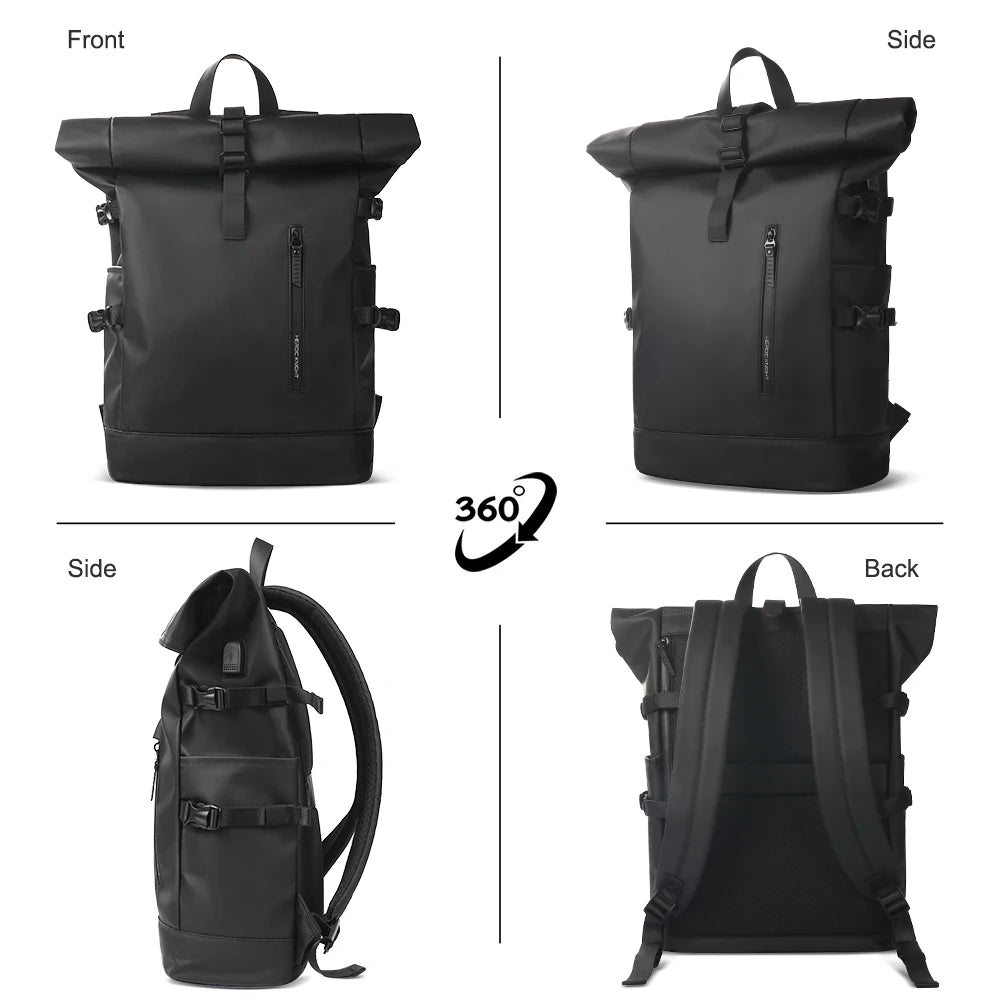 HK Expandable Travel Backpack for Men – Large Capacity Waterproof 15.6” Laptop Bag, Hiking Rucksack & Cycling Daypack with USB Port
