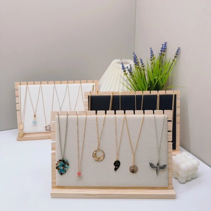 Creative Solid Wooden Necklace Display Frame – Pendant Support Jewelry Display Stand