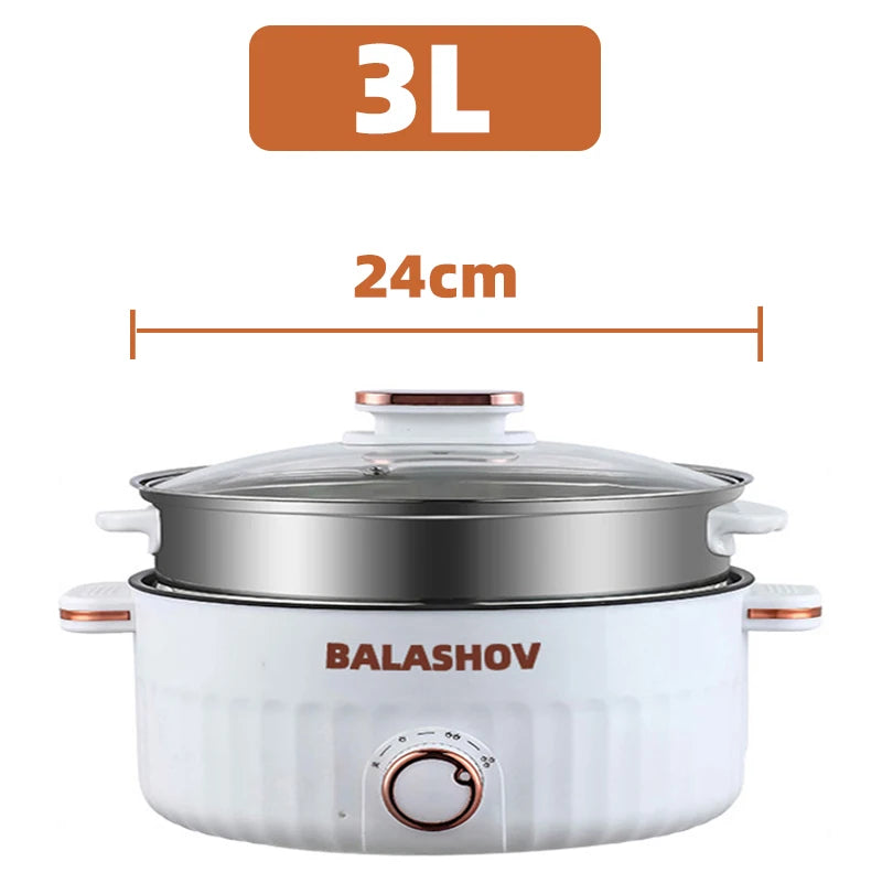Electric Multi-Cooker Hot Pot – Double Layer Soup & Frying Cooker for Dormitory/Home with EU/US Plug