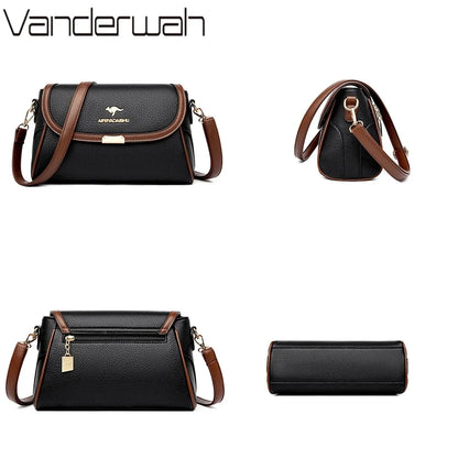 2024 Women’s Small Leather Shoulder Bag – High-Quality Solid Color Designer Crossbody Messenger Bag