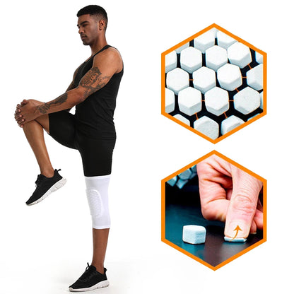 Honeycomb Foam Knee Pad for Basketball and Volleyball – Compression Leg Sleeve Knee Brace Support for Sports Fitness