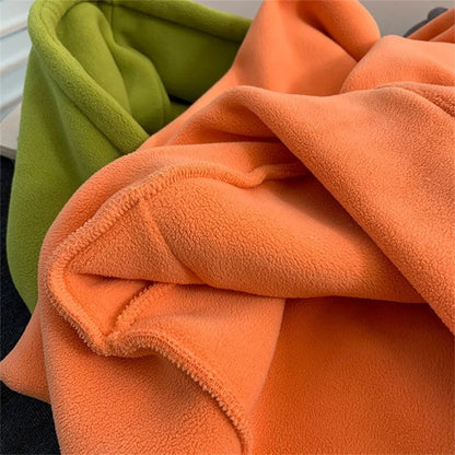 Women's Fleece Hoodie - Loose Long-Sleeve Pullover Sweatshirt for Autumn & Winter