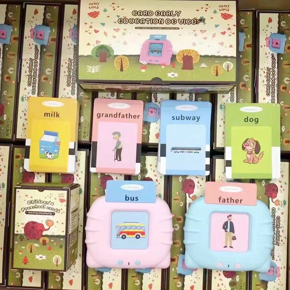 Early Education Flashcards – Talking English Learning Toys for Kids, Preschool Electronic Audio Book Machine Gift