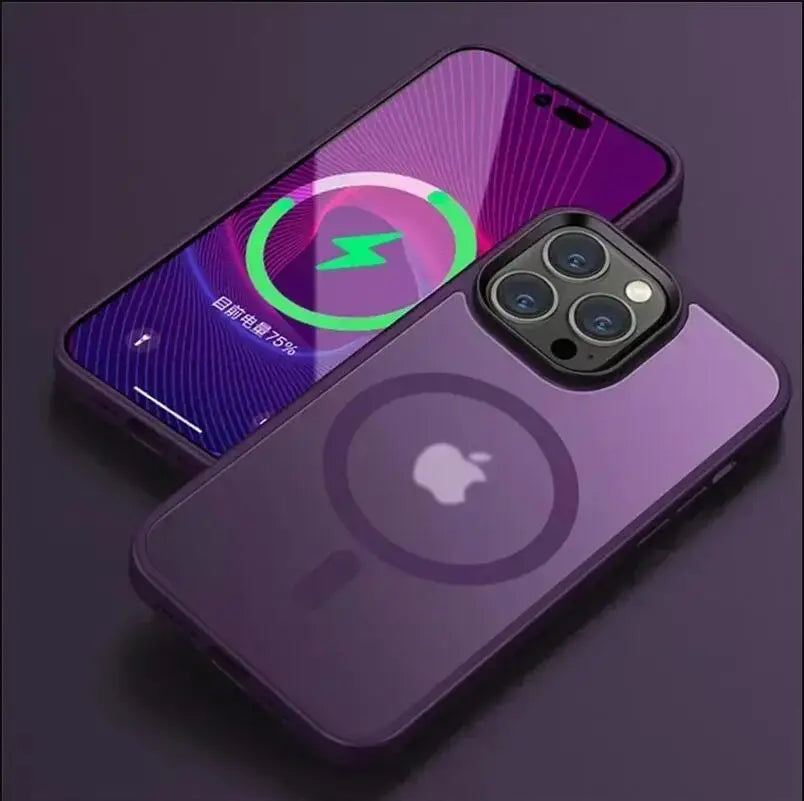 Matte Translucent Frosted iPhone Case - Magnetic MagSafe Shockproof Cover for iPhone 15, 14, 13, 12 & 11 Pro Max