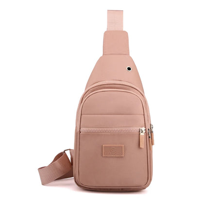 Women's Pure Color Nylon Chest Bag – Casual Shoulder & Crossbody Bag, Fashionable High-Quality Female Bag