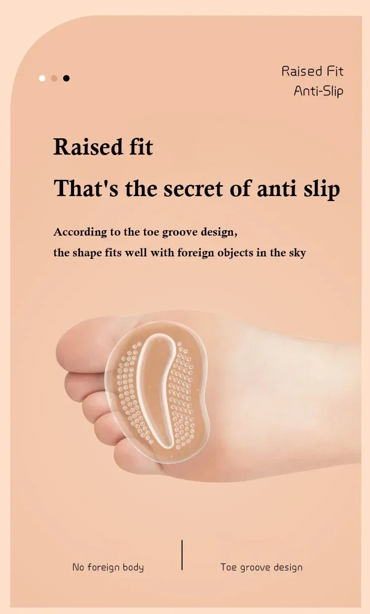 New Forefoot Pads for Sandals & High Heels – Silicone GEL Invisible Half-Size, Non-Slip Self-Adhesive Pads