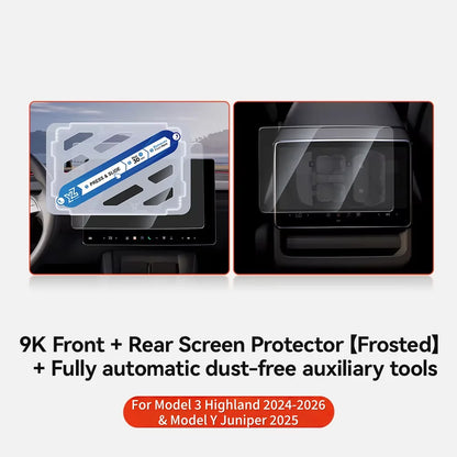 Tesla Model 3/Y Center Screen Protector - Matte Tempered Glass Anti-Glare Touchscreen Film