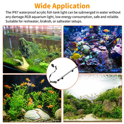 21 LED Aquarium Light with Remote Control - RGB Diving Lamp for Fish Tanks & Plant Growth - EU Plug
