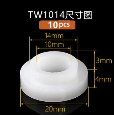 M2-M16 Nylon Step T-Type Washers — Plastic Insulated Crystal Gaskets for M2, M3, M4, M5, M6, M8, M10, M12, M14, M16