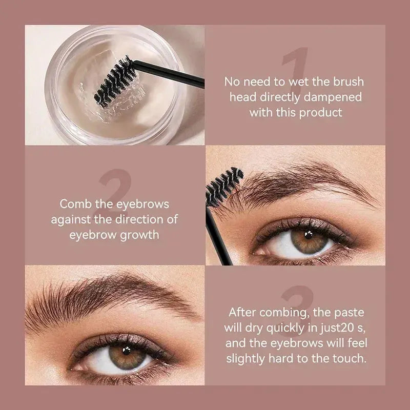 Waterproof 3D Eyebrow Styling Cream – Quick-Drying Natural Brow Pomade, Sculpting Gel Wax for Eyebrow Setting
