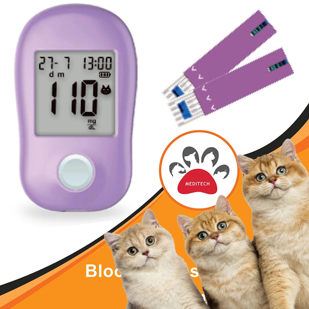 Pet Blood Sugar Monitoring System - Diabetes Testing Supplies for Cats and Dogs