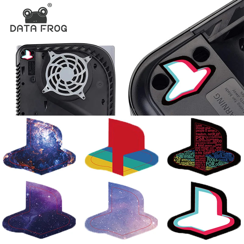 DATA FROG PS5 Console Skin — Logo Sticker & Disc Drive Decal Combo