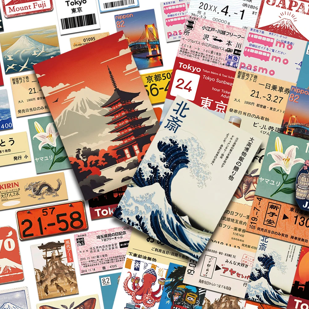 50PCS Travel Culture Stickers - Aesthetic DIY Decals for Phone, Laptop, Scrapbook, Skateboard & Guitar Decor
