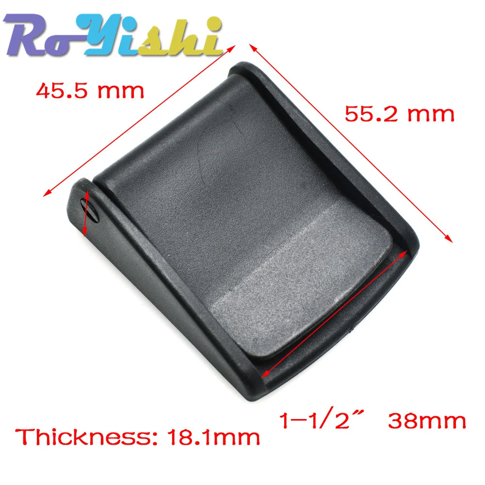Plastic Cam Buckle Toggle Clips – Black Adjustable Backpack Strap Webbing Buckles (5/8”–2” Sizes)