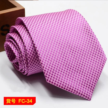 Men's Ties in 67 Styles - Solid, Stripe, and Floral Jacquard Neckties, 7-8cm Wide - Perfect for Daily Wear, Weddings and Gifts