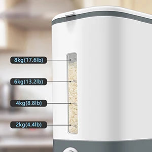 Large 25 lbs Rice & Cereal Dispenser | BPA-Free Dry Food Storage Container with Measuring Cup for Kitchen