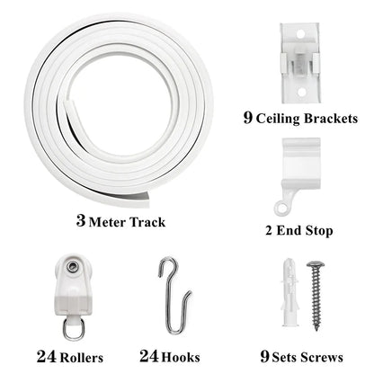 1–6M Flexible Bendable Curtain Track – Silent Ceiling Rail for Bedrooms, Bathrooms, Balconies & Room Dividers
