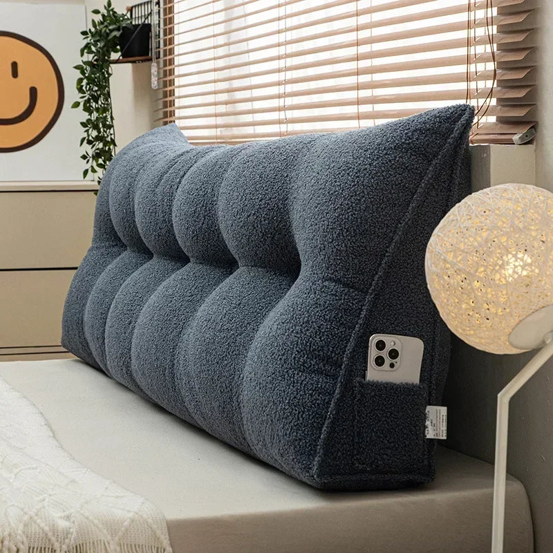 Large Triangular Headboard Wedge Pillow – Bed Rest Backrest Cushion with Removable Cover for Positioning Support