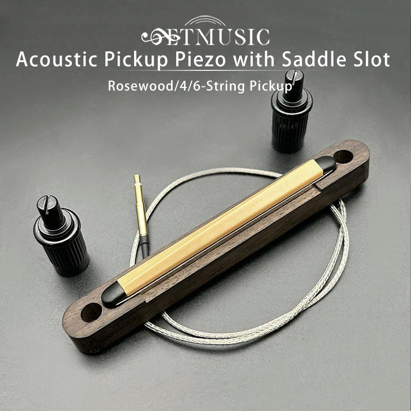 Rosewood U-Bass Bridge - Adjustable Saddle Bridge with Height Screws for 4/6 String Acoustic Bass Guitar