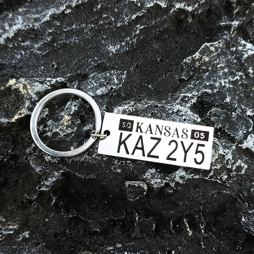 Supernatural Dean License Key Ring - Stainless Steel Custom Jewelry Gift