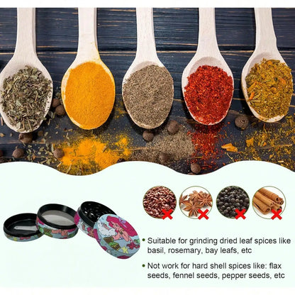 Nostalgia 50mm Metal Spice Grinder - 4-Layer Premium Kitchen Herb Grinding Tool