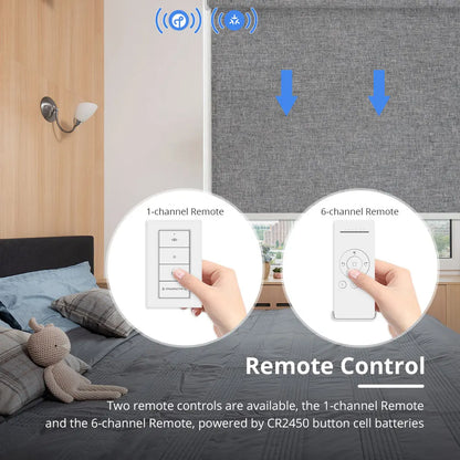 Zemismart Matter Smart Roller Shade Blinds – Motor with Built-in Battery, 38mm Tube, Compatible with HomeKit, Google Home, SmartThings App