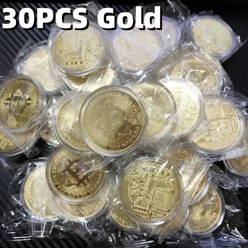 Casascius Bitcoin Commemorative Coin – Gold Plated BTC Metal Collector’s Edition with Protective Case
