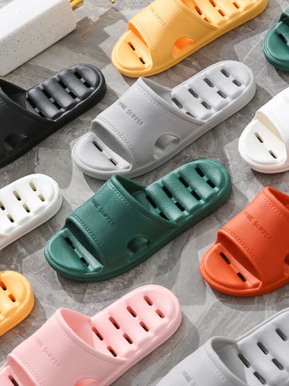 Feslishoet Unisex EVA Non-Slip Soft Bottom Shower Slippers – Quick-Drying Punching Bathroom Footwear