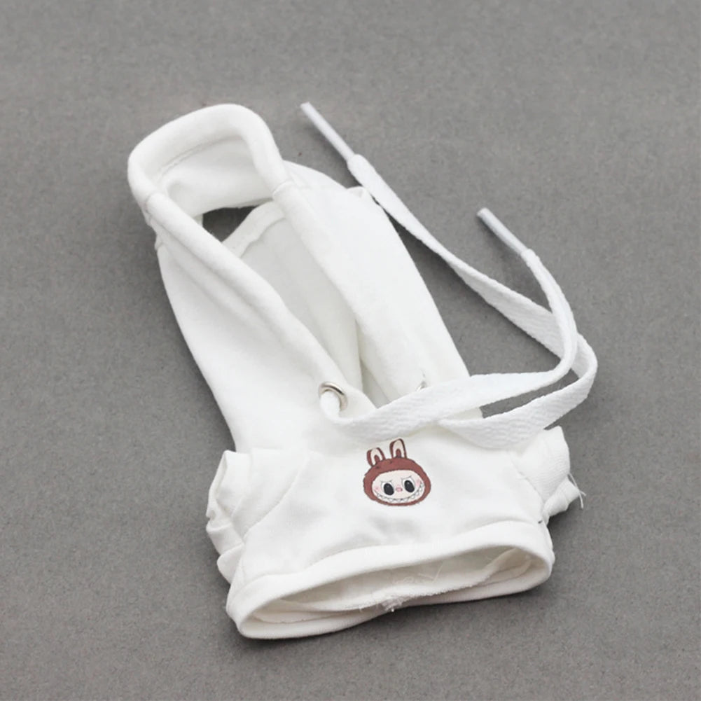 Ropa Labubu Clothes Set for 15/17cm V1/V2 Plush Dolls – Hooded Sweatshirt & Pants | Doll Outfit Accessories & Kid Toy Gift
