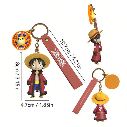 One Piece Anime Keychain Figures - Luffy Chopper Cartoon Bag Ornaments Kids Birthday and Holiday Gifts