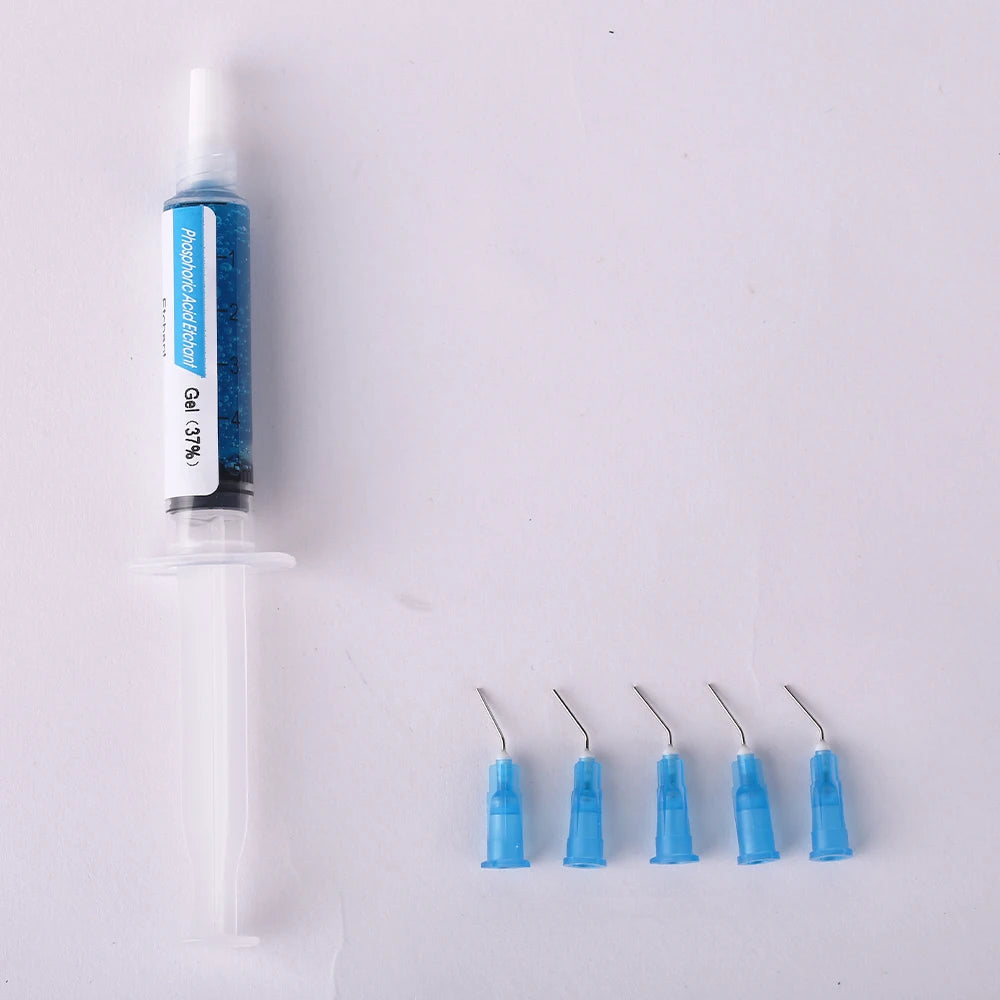 Dentistry Etching Gel 37% – Phosphoric Acid Teeth Cleaning Adhesive Resin for Braces Bonding with 5 Tips
