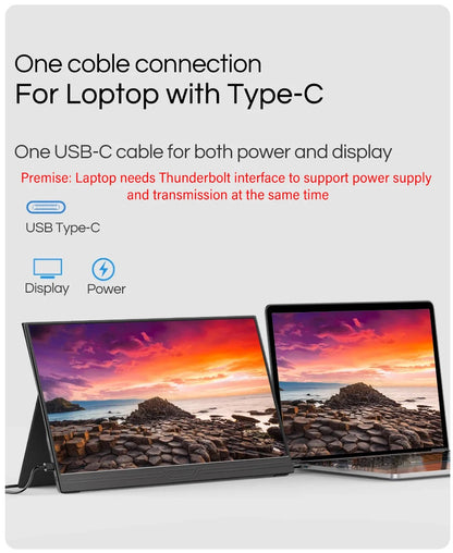 JSHIX 11.6/14/15.6 Inch Portable Monitor — 1080P Full HD IPS Second Screen for Gaming, Laptop, Phone, Switch & Xbox