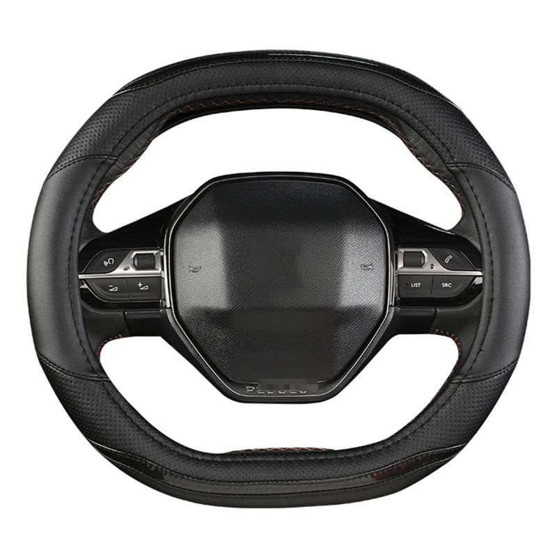 Peugeot 3008/4008/5008 Carbon Fiber & PU Leather Steering Wheel Cover — Auto Interior Accessory