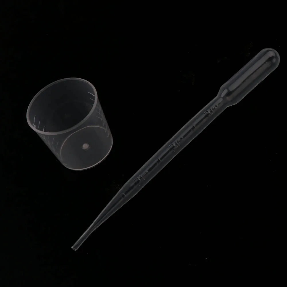 20/100PCS Transparent Plastic Measuring Cups – Disposable Liquid Containers for Epoxy Resin, Silicone Mold, DIY Jewelry Making