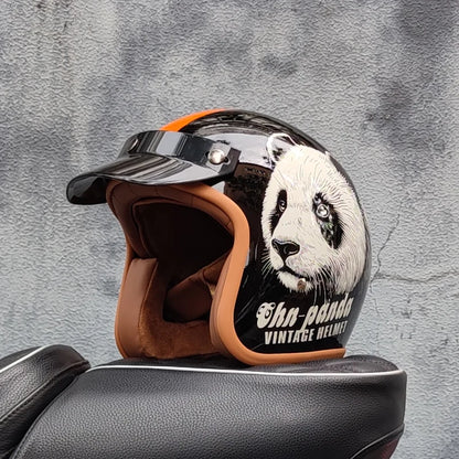 Retro 3/4 Semi-Open Motorcycle Helmet — Cross-Country Winter Riding Accessories