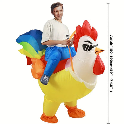 Colorful Rooster Inflatable Costume – Halloween & Holiday Party Animal Cosplay Performance Outfit
