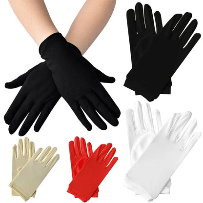 Women’s Satin Summer Gloves – Thin Breathable Solid Color UV Sun Protection Gloves for Driving, Dance & Ceremonial Performance
