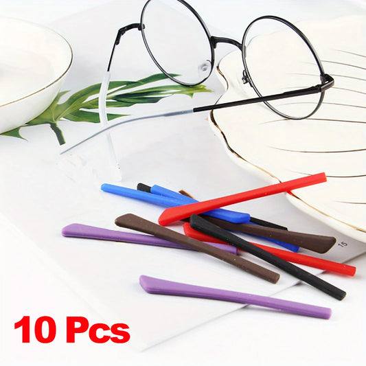 10pcs Silicone Eyeglass Temple Tips - Replacement Ear Socks Sleeves for Thin Metal Glasses Legs & Eyewear Accessories