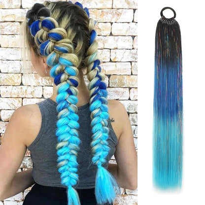 Purple, Pink & White Ombre Straight Braids – Hair Tinsel Festival Rave Extensions for Girls, Crazy Hair Day Braids