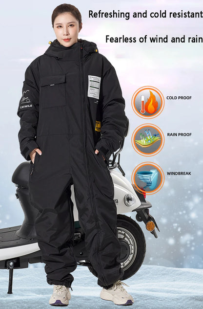 Winter Motorcycle Jacket - ColdProof, Windproof Suit for Men & Women, Cross-Country Gear, Ski & Fishing Velvet Equipment