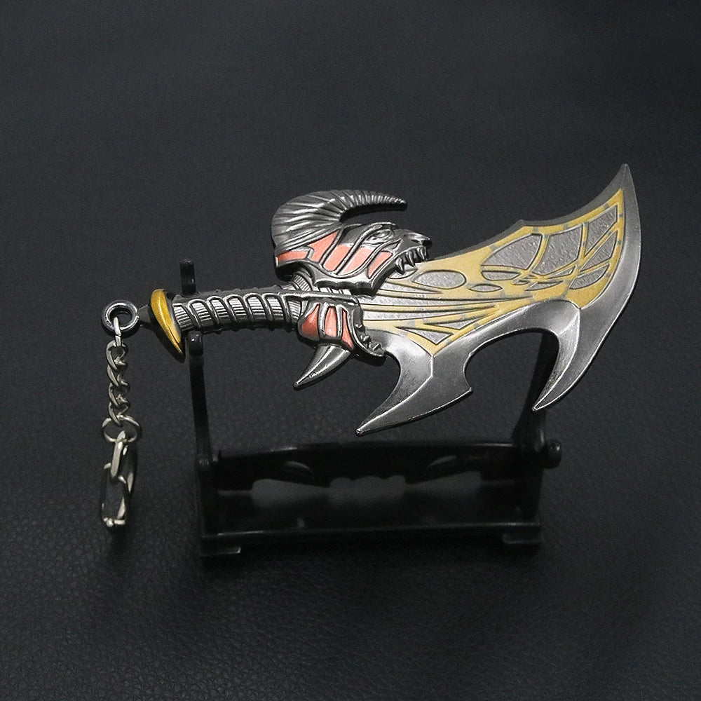God of War Ragnarok Keychain - Thor Mjolnir Hammer, Leviathan Axe & Blades of Chaos Game Key Ring