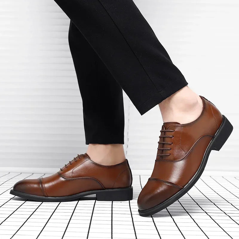 Men's Elevator Dress Shoes - 6CM Heightening Leather Business & Wedding Shoes Size 37-46