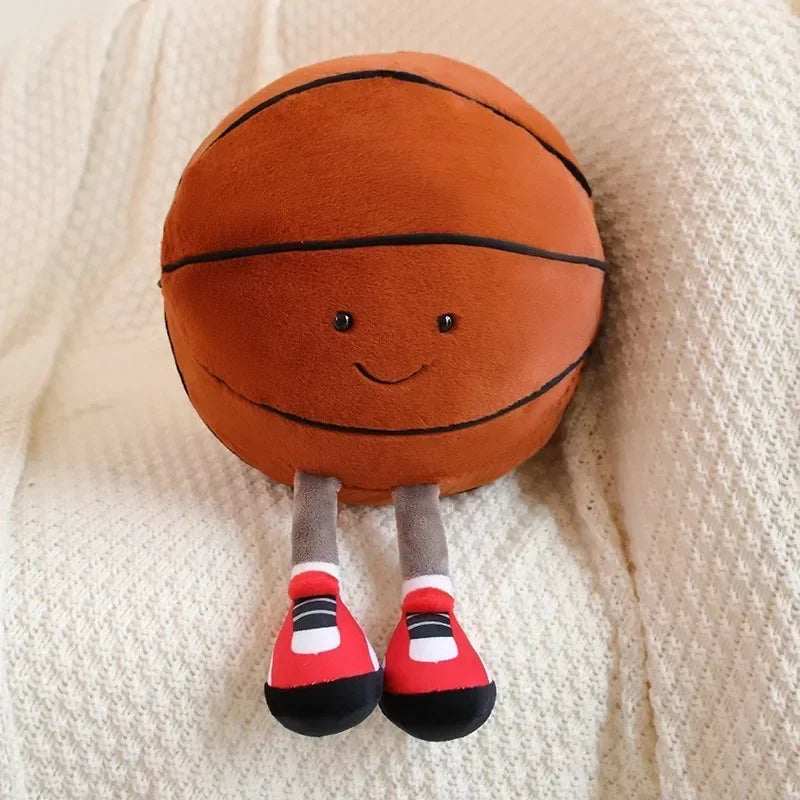 CM Sports Plush Toy — Football & Basketball Dolls, Creative Pillow & Interactive Pet Ball for Dogs & Cats