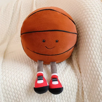CM Sports Plush Toy — Football & Basketball Dolls, Creative Pillow & Interactive Pet Ball for Dogs & Cats