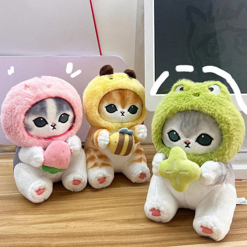 20cm Mofusand Forest Series Cat Cos Frog & Bee Plush – Kawaii Animal Doll Toy for Kids