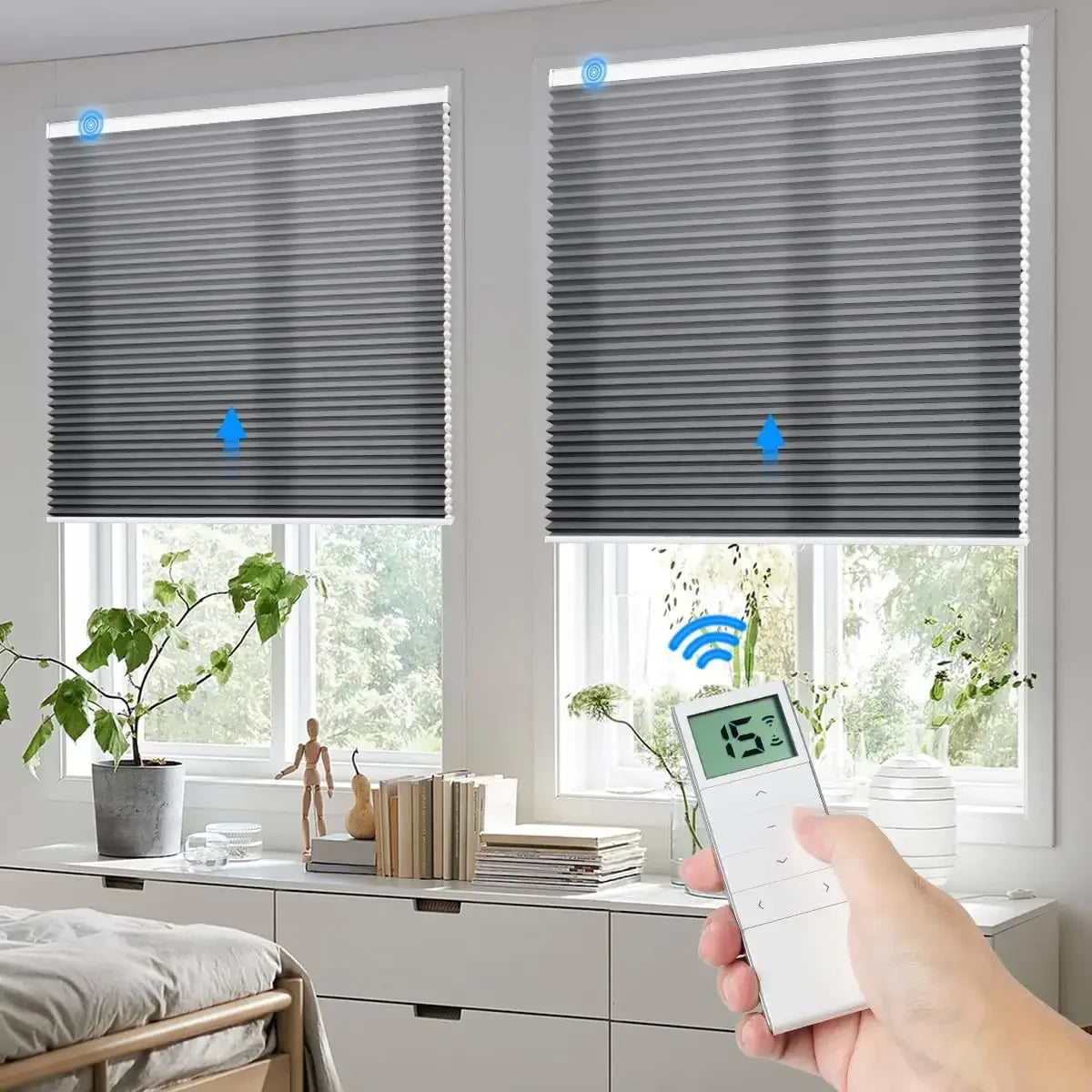 Energy-Saving Motorized Honeycomb Blinds – 100% Blackout, Alexa-Compatible, Hot-Selling in Australia & America