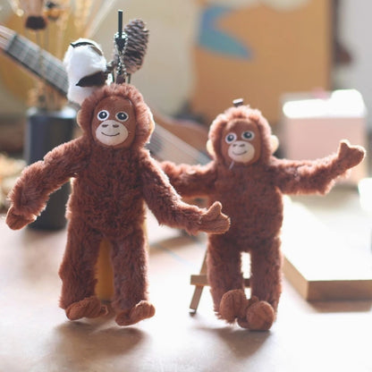 Cartoon Gorilla Plush Keychain - Soft Monkey Pendant for Backpack, Car & Bag Decor