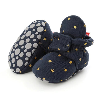 Meckior Baby Socks Shoes – Star Toddler First Walkers Booties, Soft Cotton Anti-Slip Shoes for Boys and Girls